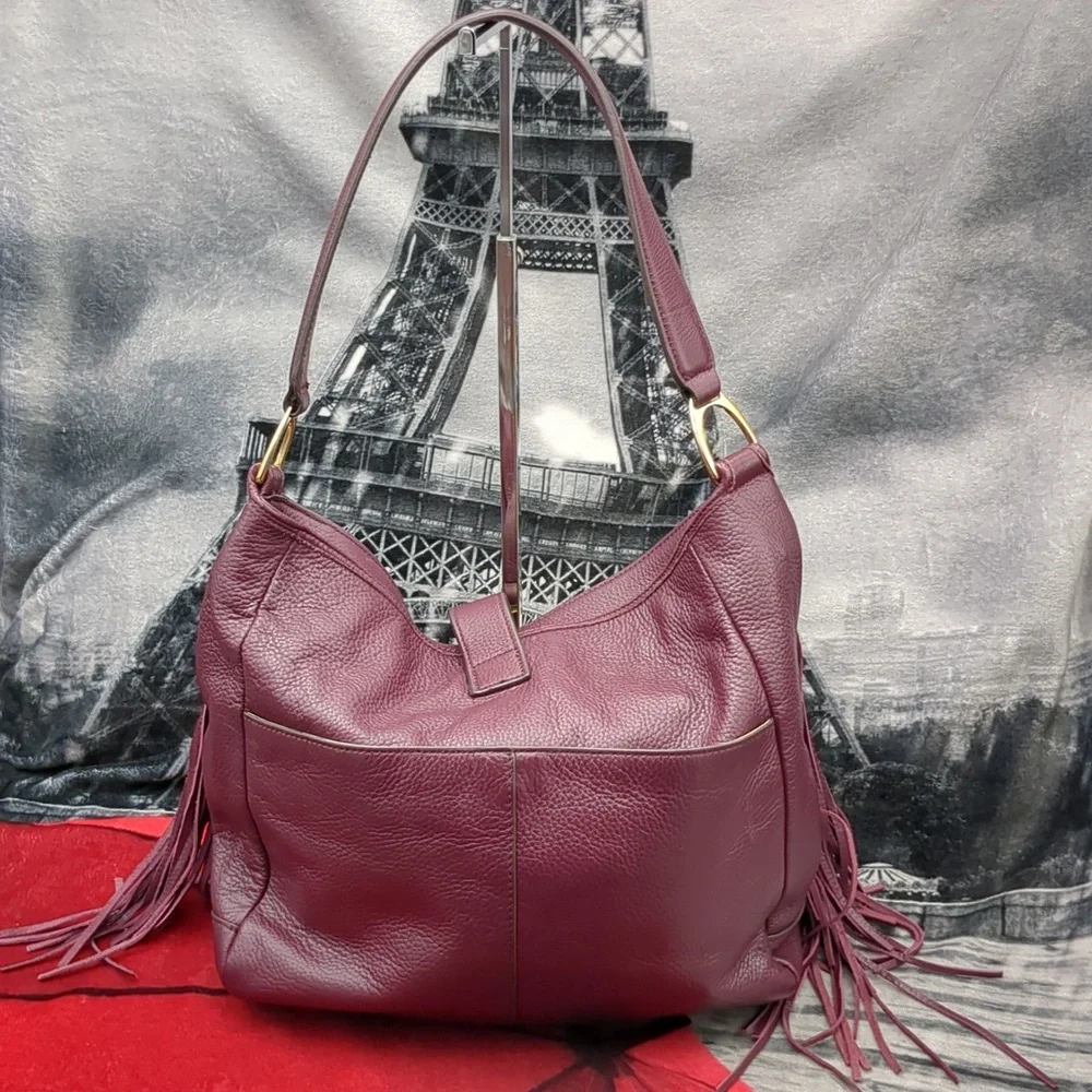 G.I.L.I. Burgundy Leather Hobo Bag